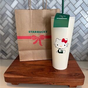 Starbucks Cream Tumbler with Hello Kitty Design